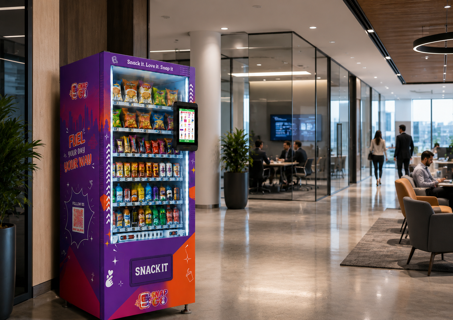 SnapGo vending machine in a corporate office